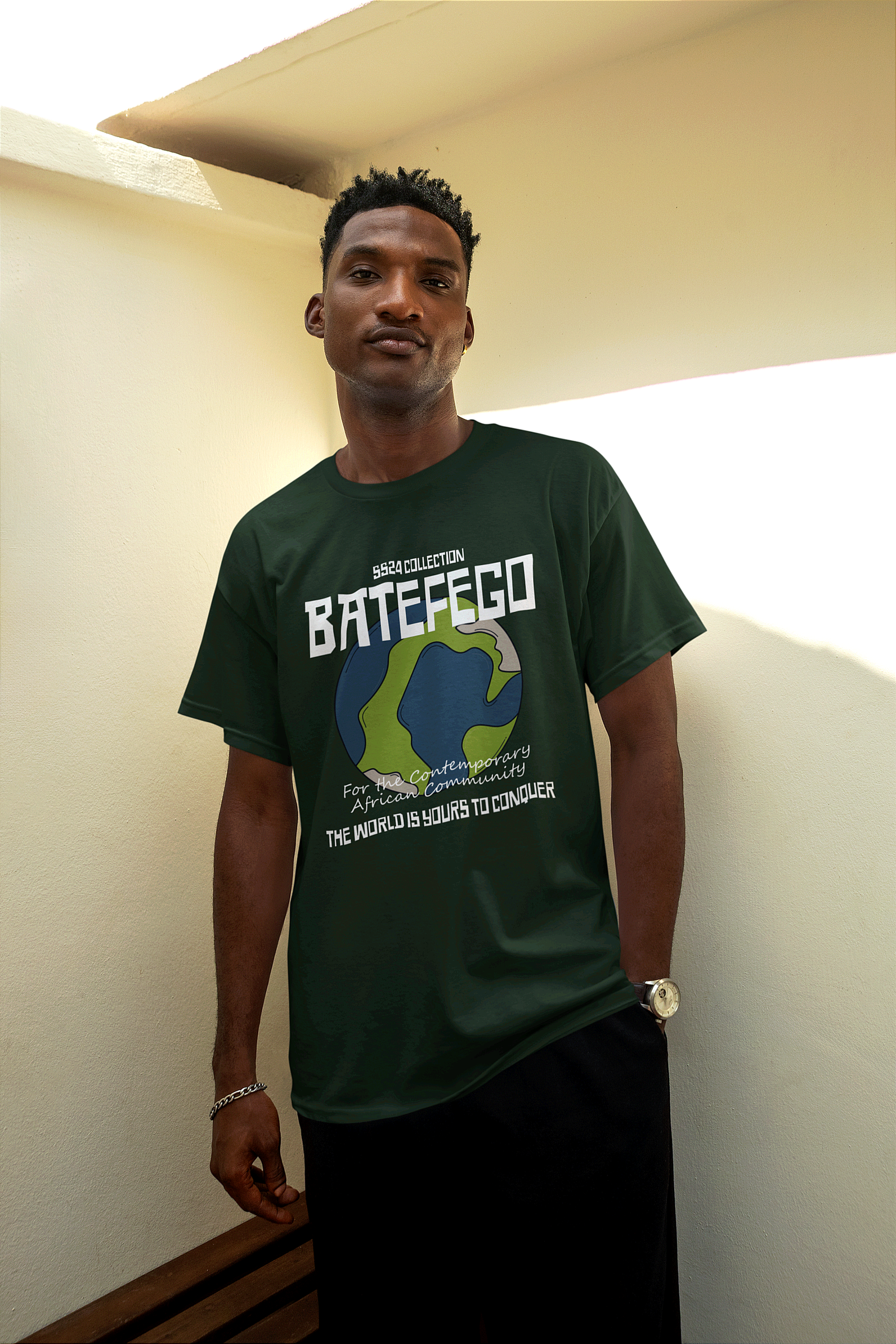 Batefego The World is Yours TShirt African Streetwear Fashion