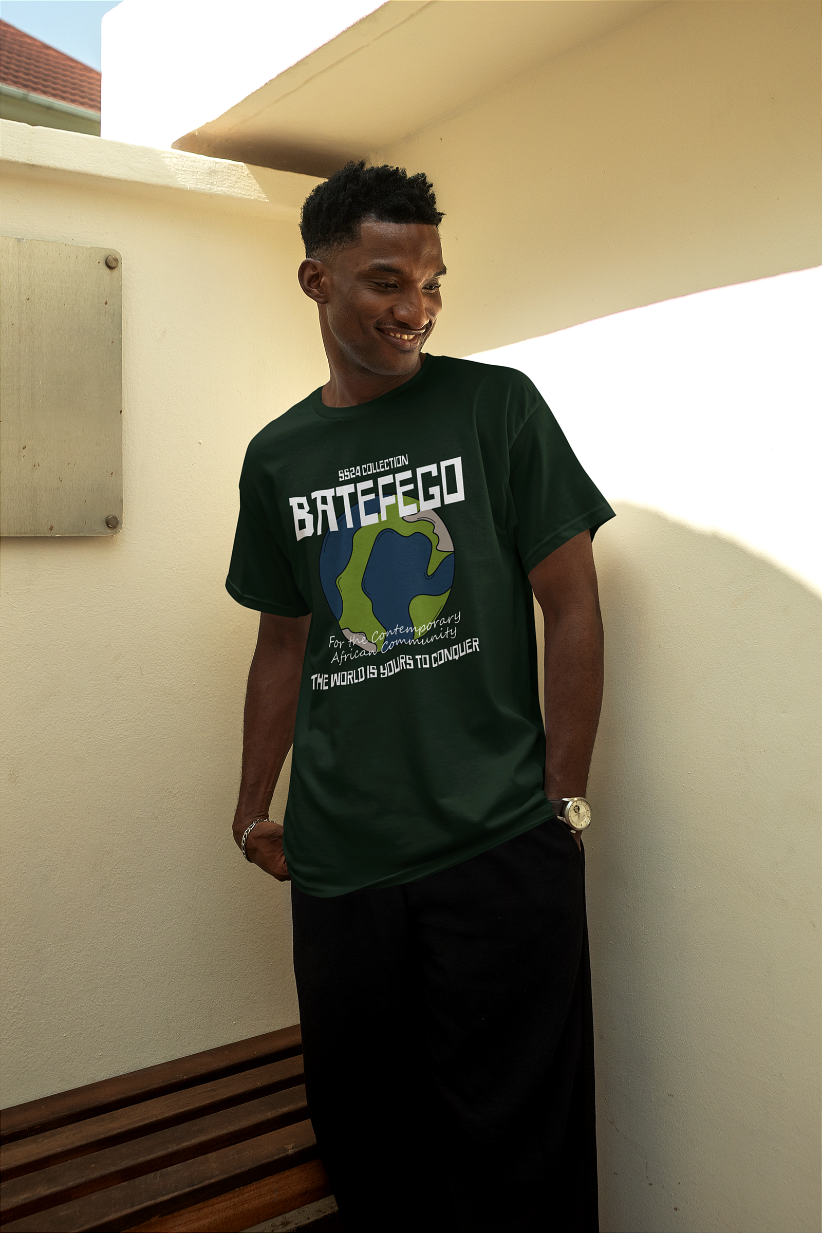 Batefego The World is Yours TShirt African Streetwear Fashion 
