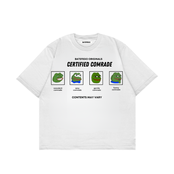 Batefego Certified comrade Tshirt white - African Streetwear Fashion