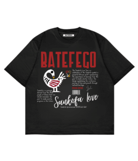Batefego Sankofa Tshirt Black Front